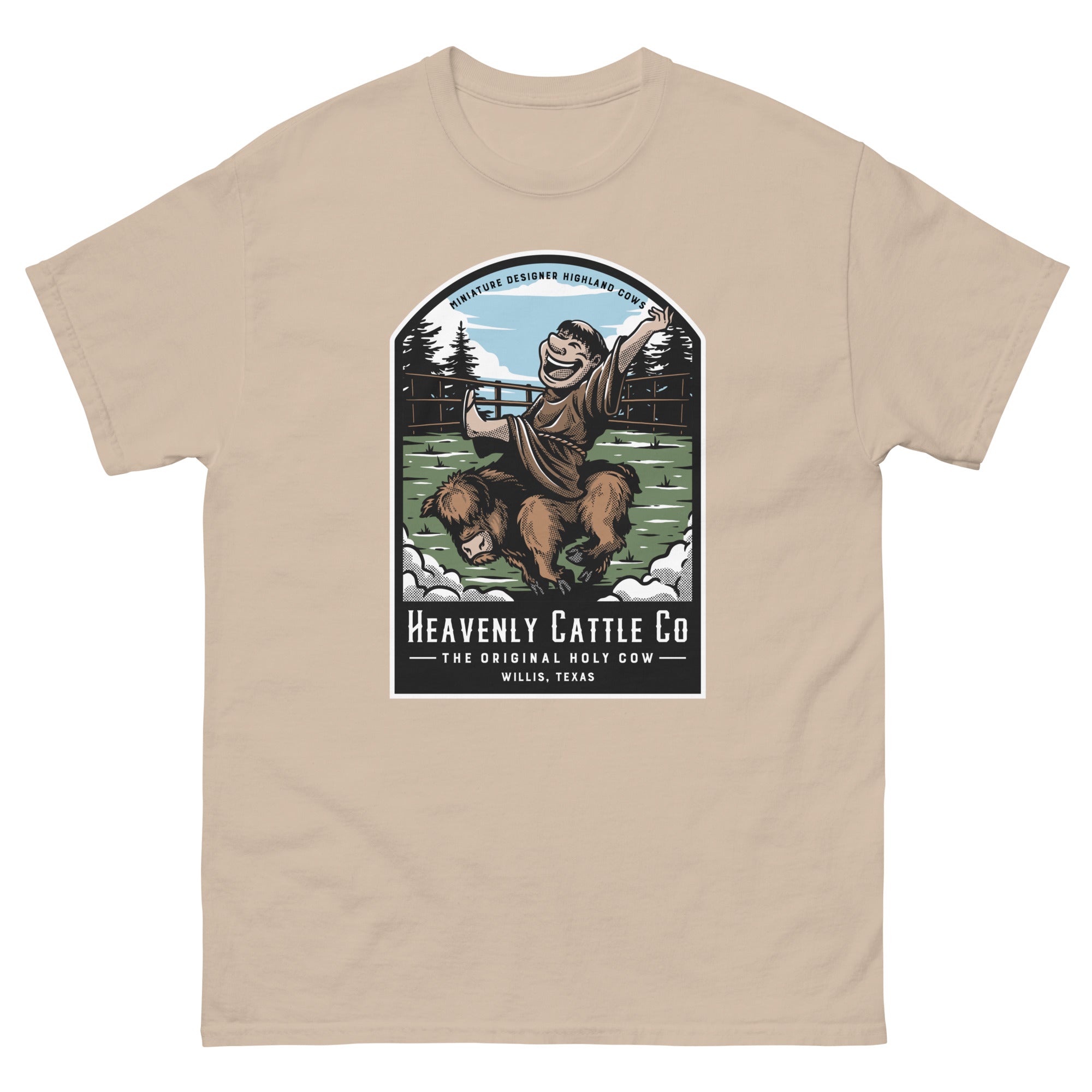 HCCo Men's classic tee Friar riding Holy Cow