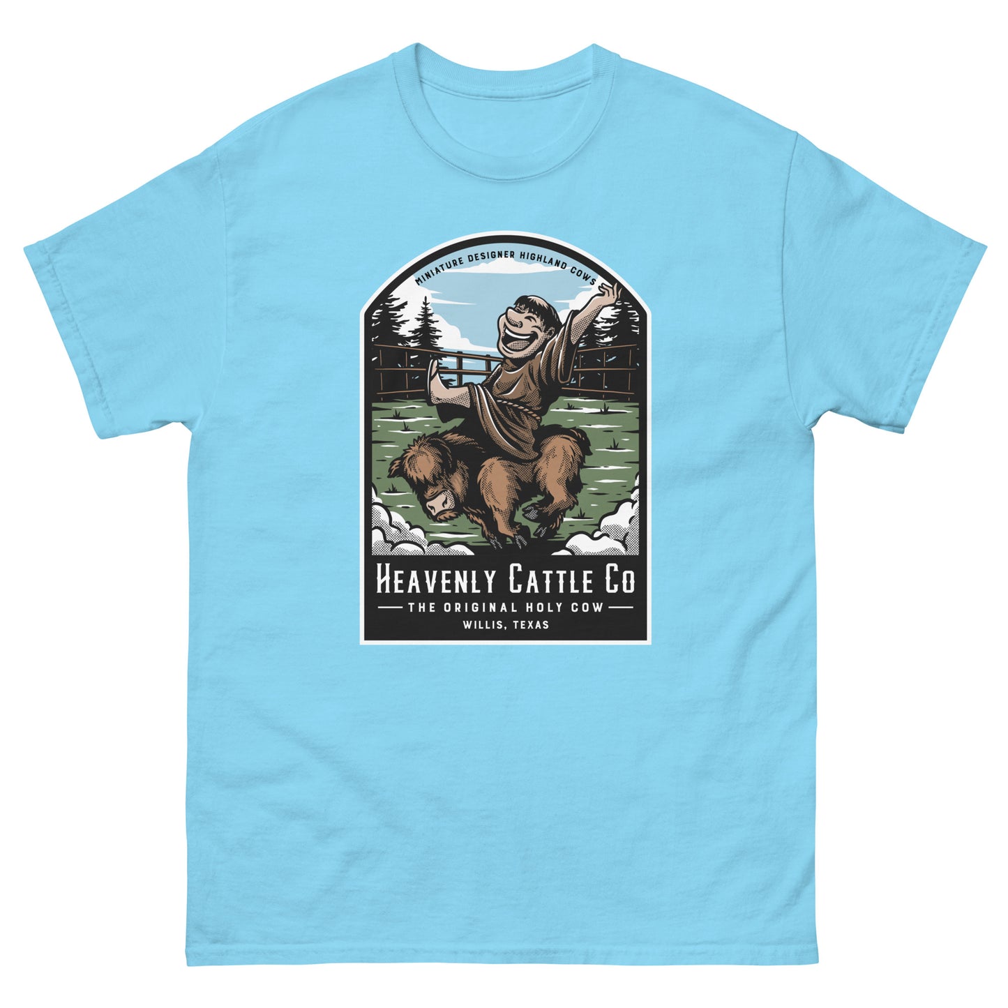 HCCo Men's classic tee Friar riding Holy Cow