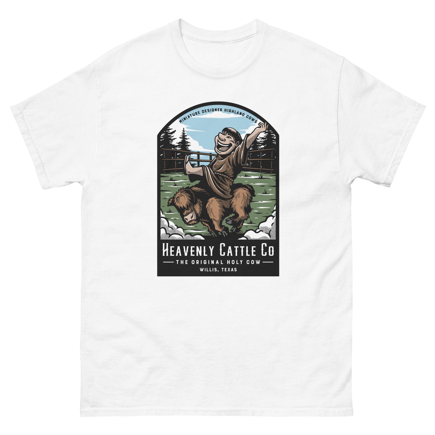 HCCo Men's classic tee Friar riding Holy Cow