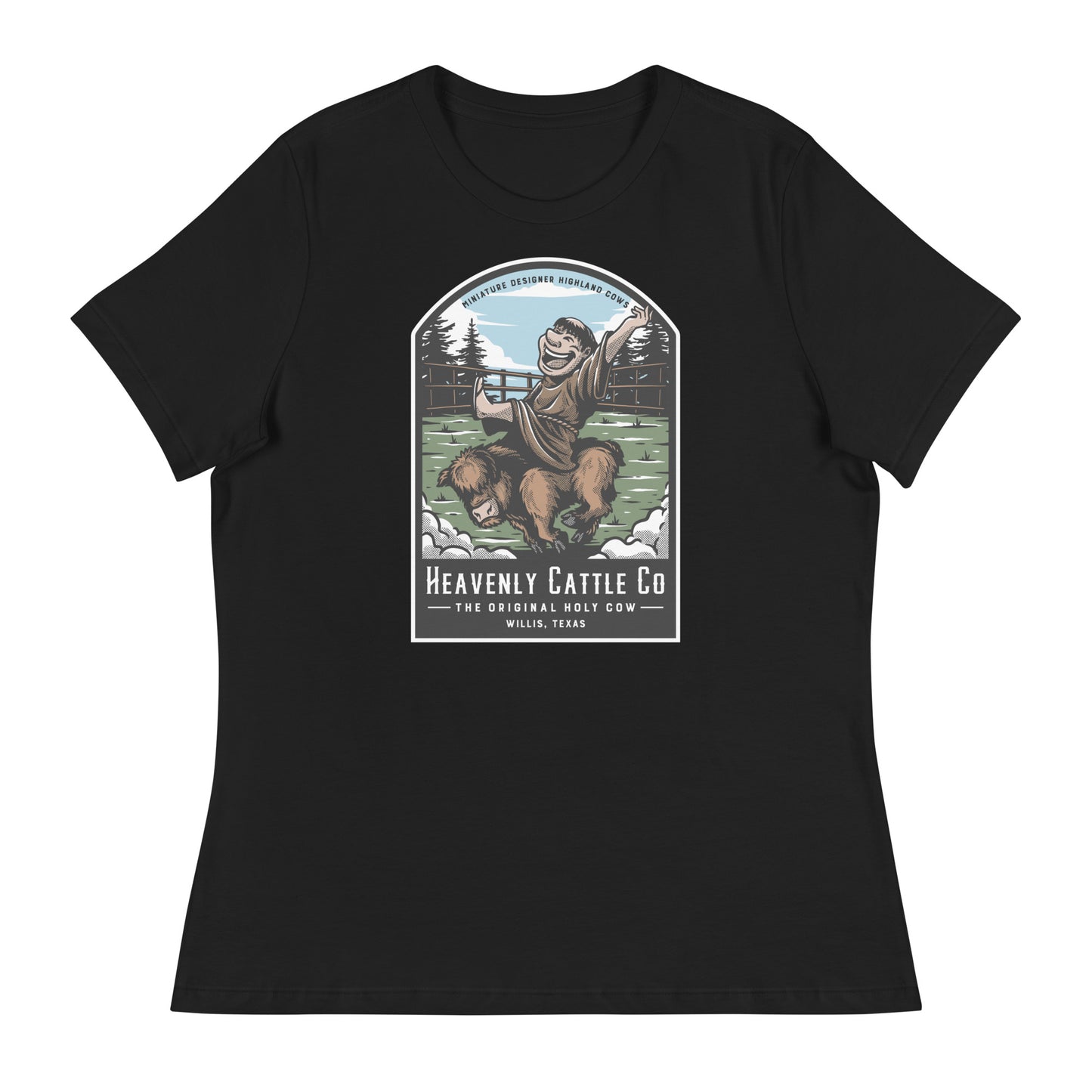 HCCo Women's Relaxed T-Shirt Friar riding Holy Cow