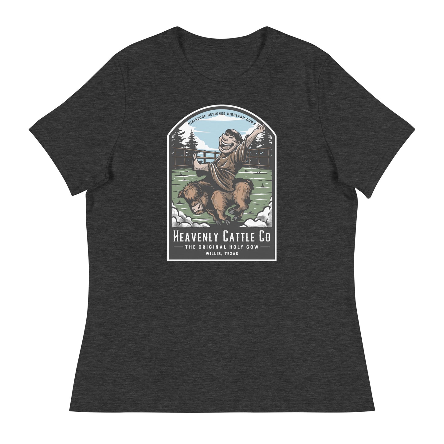 HCCo Women's Relaxed T-Shirt Friar riding Holy Cow