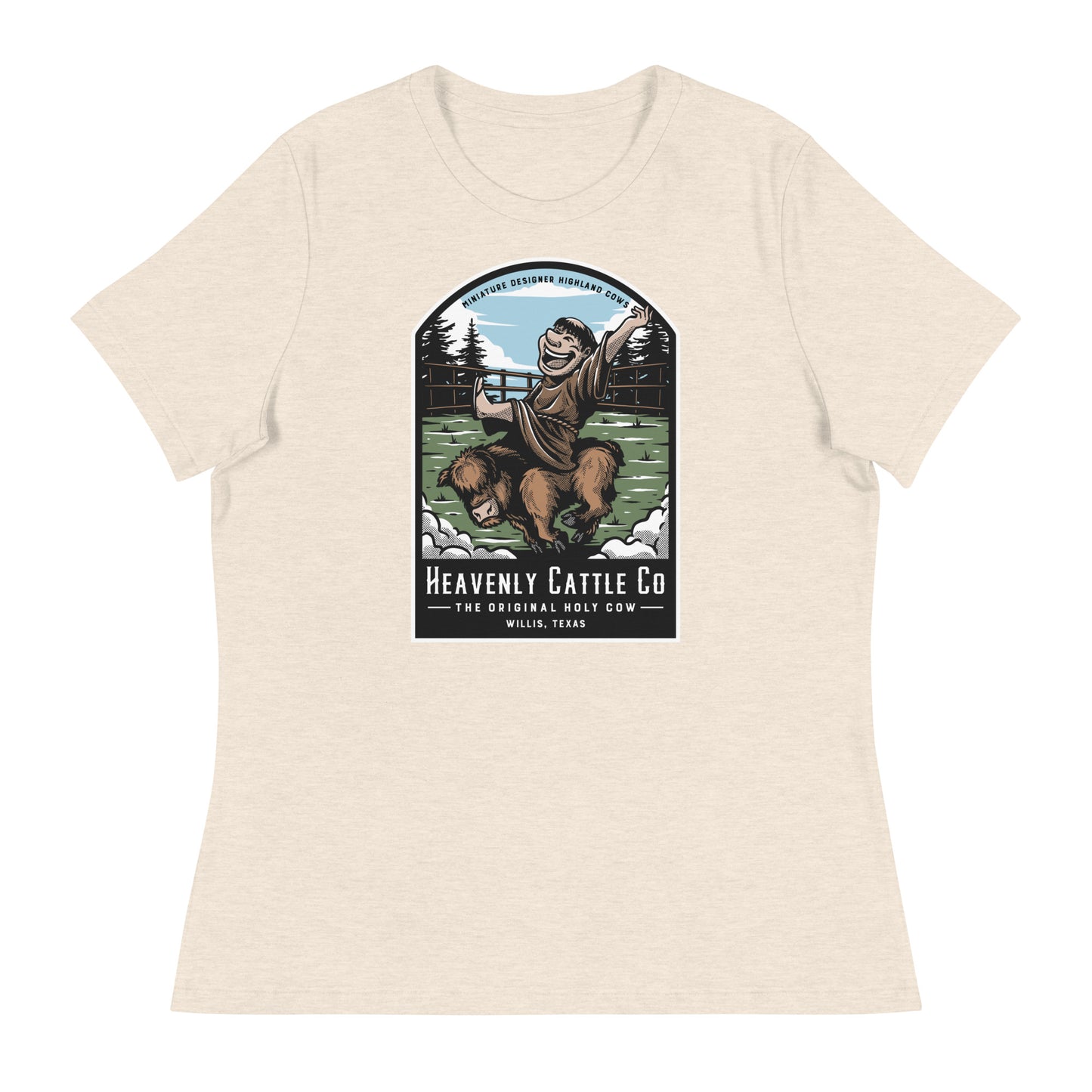 HCCo Women's Relaxed T-Shirt Friar riding Holy Cow